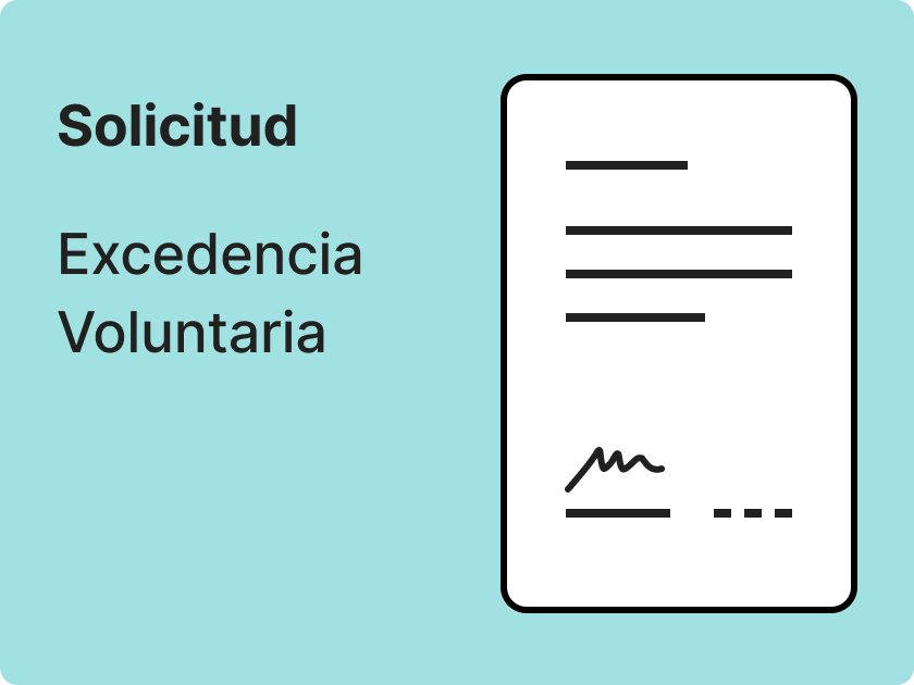 Página de ejemplo de solicitud de excedencia voluntaria